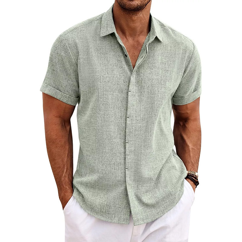 Short-Sleeved Button-Front Shirt - Image 21