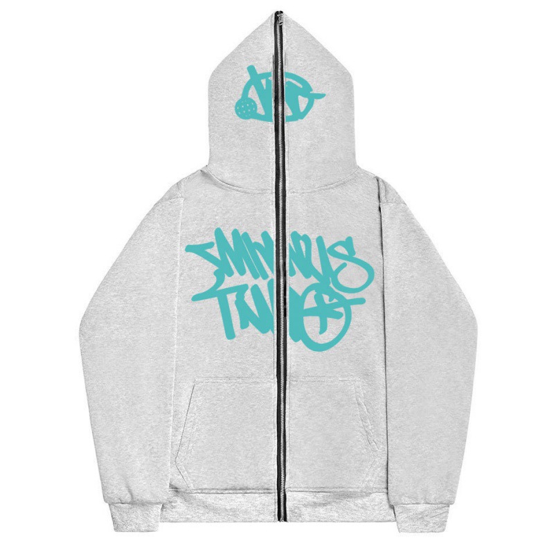 Y2K Unisex Fleece Hooded Sweatshirt Full Zip Plus Size Streetwear Stussy Tour Jacket - Image 11