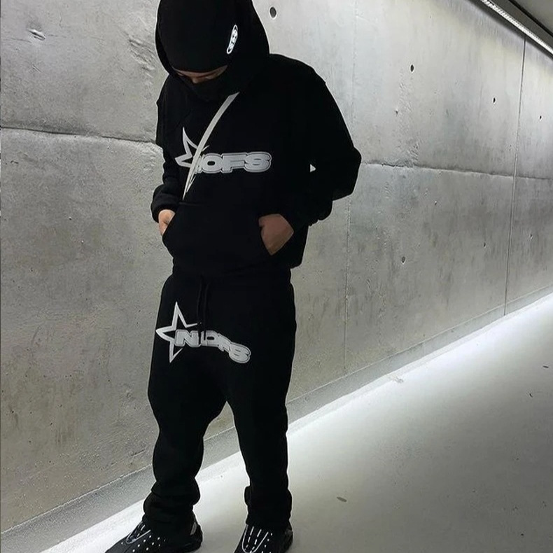 Cross-border nofs sweatshirt suit thread bottom hem men's and women's casual street casual clothing jacket