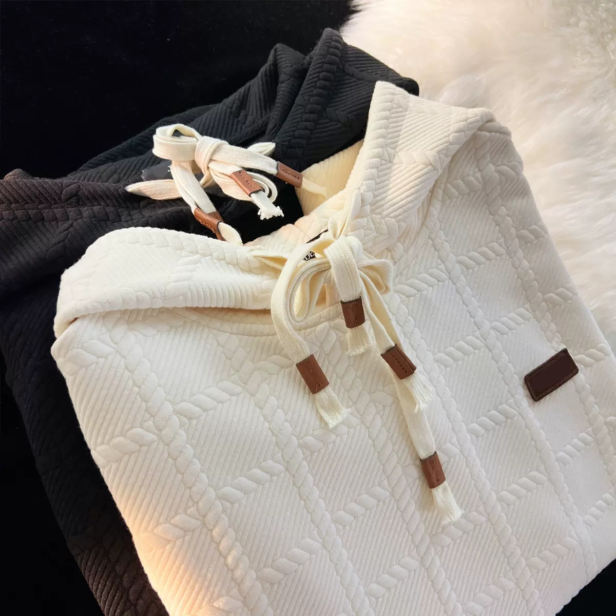 Milky niche high-end hooded sweatshirt for women in early spring and autumn couples loose lazy style oversize thin jacket - Image 2