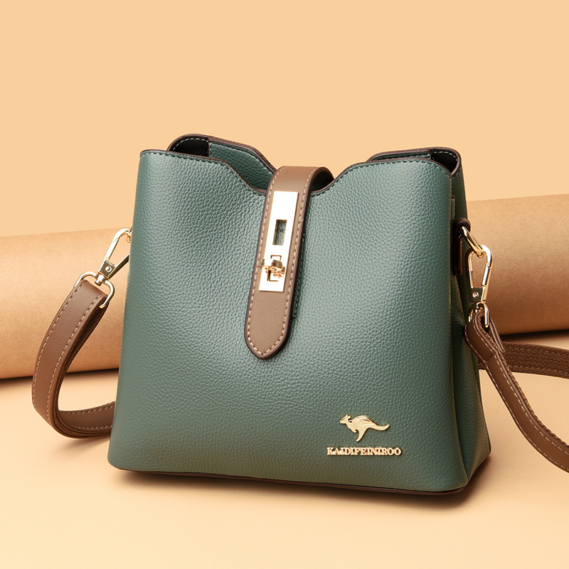 Bag women's bag new style 2021 Messenger shoulder bag women hit color fashion women's bucket bag women Europe and America one piece dropshipping - Image 2