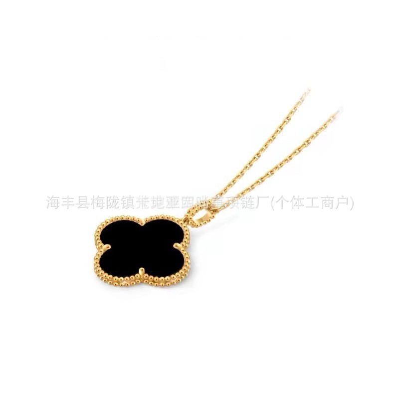 Vanke high-end four-leaf clover necklace for women, thickly plated with 18k rose gold and red agate, CNC engraving craftsmanship. - Image 14
