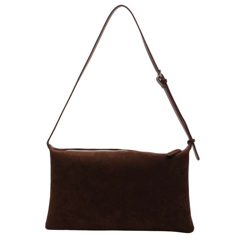 Autumn and winter lazy style retro frosted suede new single shoulder underarm bag simple tote bag large capacity commuter bag - Image 9