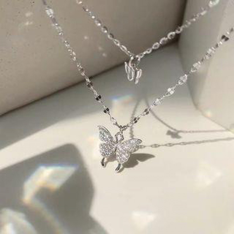Superbly sparkling diamond butterfly necklace for women, a sophisticated and elegant clavicle chain, sweet and dazzling, fashionable and stylish choker. - Image 33