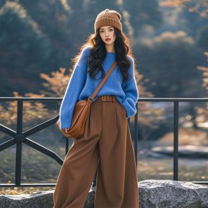 Klein Blue Loose Thick Sweater, Women's Base Layer Knitwear, 2025 Autumn/Winter Dopamine-Inducing Outfit Top