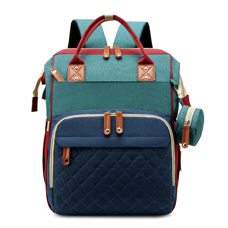 New summer portable crib mother and baby bag that can hang stroller, bottle, diaper bag, large capacity backpack mommy bag - Image 3