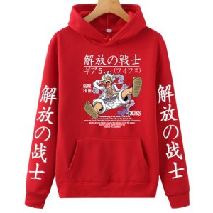 One Piece Fifth Gear Luffy peripheral printed sweatshirts for men and women spring and autumn tops long-sleeved hoodies anime