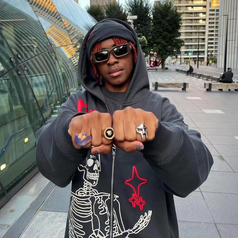 2022 Spot Supply AliExpress Explosive Style Zipper Sweatshirt Long Sleeve Fleece Hoodie Casual Loose Sweatshirt Men and Women - Image 2