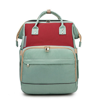 Factory cross-border new upgraded folding bed mommy bag portable multi-functional double-shoulder mother backpack mother and baby bag bed - Image 9