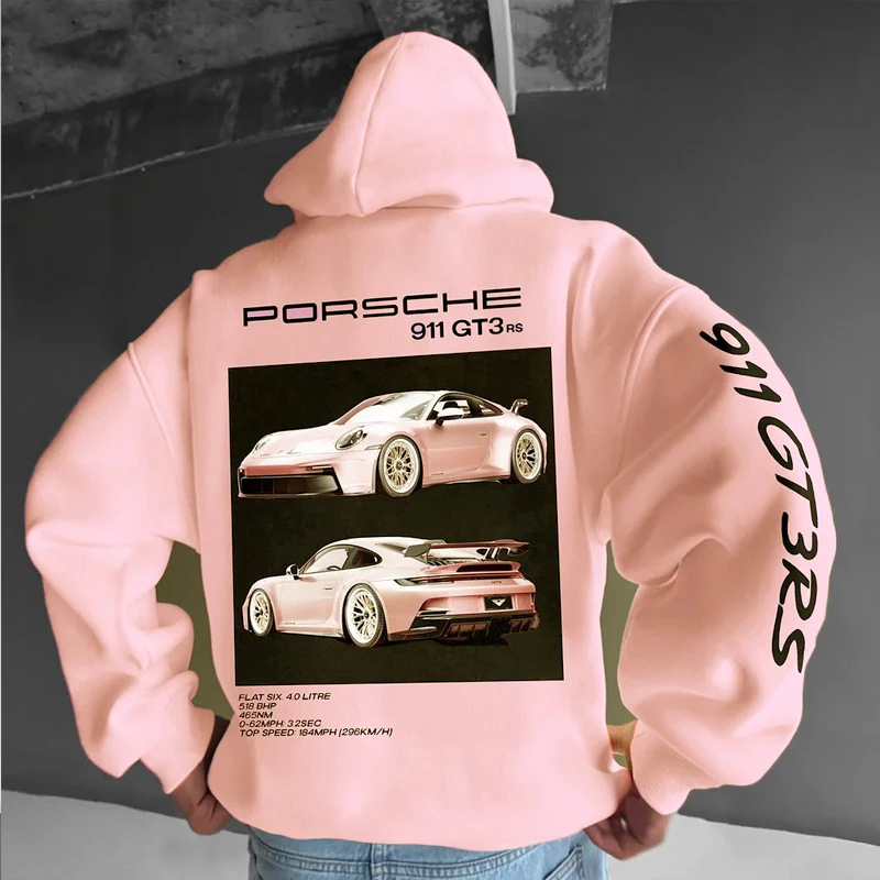 StreetcarHoodiePrintsMen Car Print Trendy Hoodie Loose Casual Versatile Hoodie - Image 43