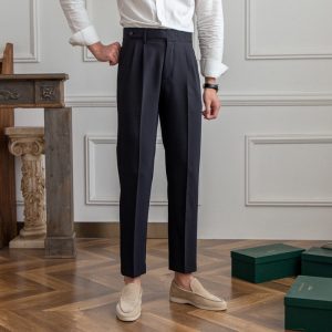 Men's Cropped Straight-Leg Trousers