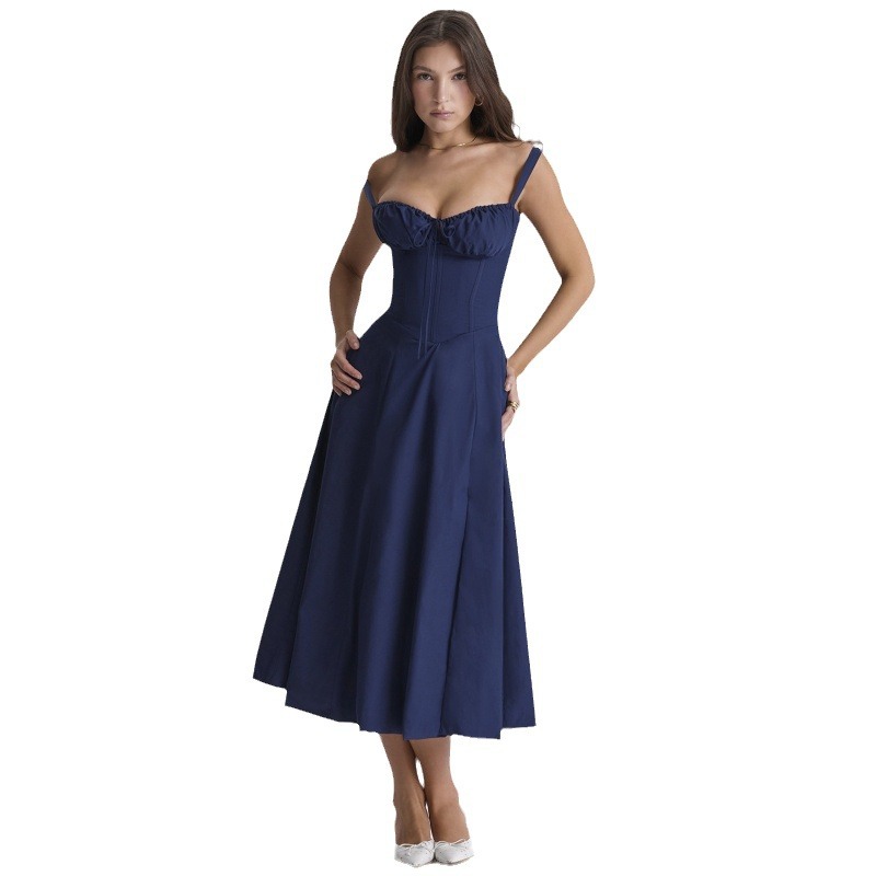 Women's Solid-Color Suspender Dress - Image 5