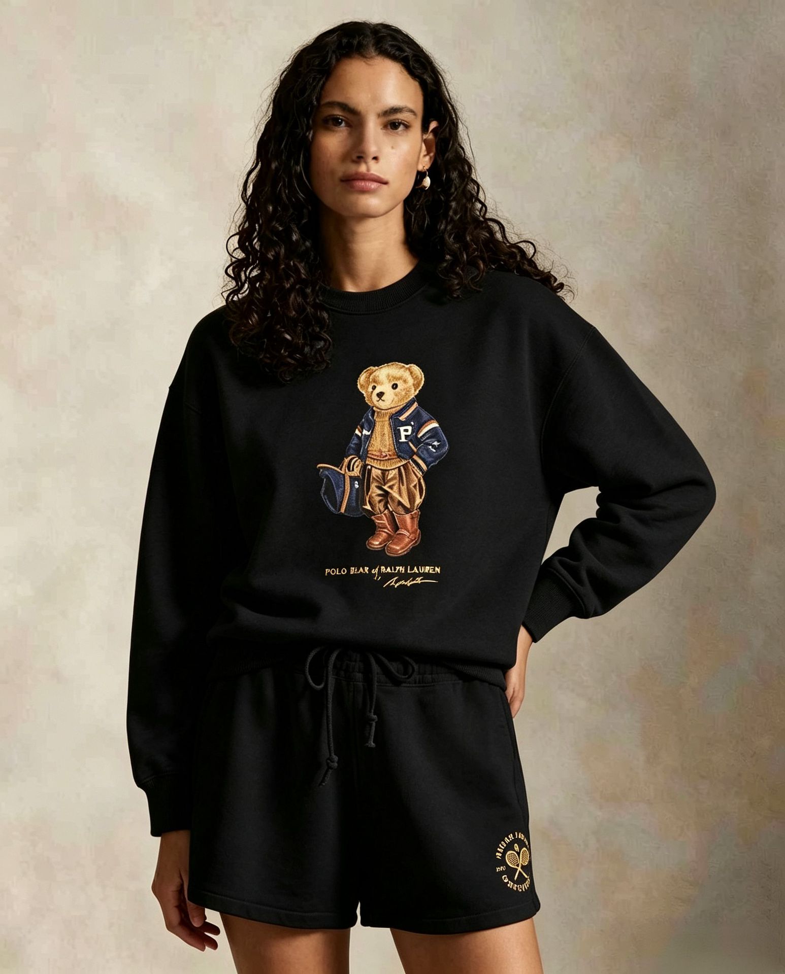 2026 Autumn/Winter European Cross-Border Classic Cartoon Luggage Bear Print Casual Classic Hoodless Sweatshirt - Image 8
