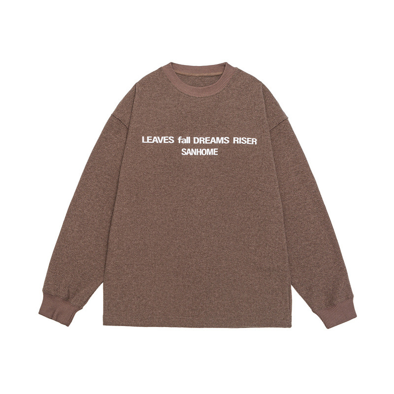 Wusu Men's Wear Japanese Fashion Brand 2025 Autumn New Letter Print Loose Large Size Round Neck Sweatshirt for Men Couples - Image 2