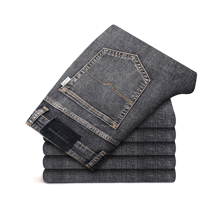 2023 Spring Straight Jeans Men's Mid-Rise Quality Comfortable Pants Men's Elastic Loose All-match Pants Men - Image 9