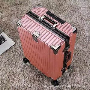 Cross-border manufacturer 24-inch universal wheel trolley case for men and women, aluminum frame, printable, durable student luggage