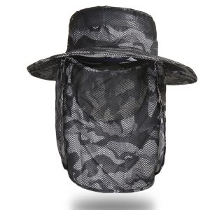 Men's Camouflage Sun Hat with Face Cover