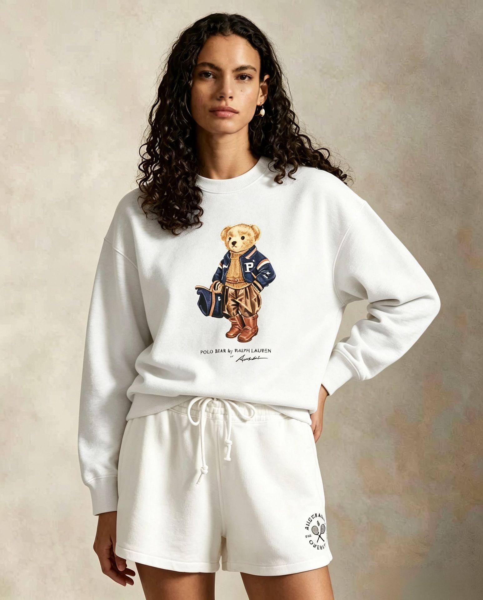 2026 Autumn/Winter European Cross-Border Classic Cartoon Luggage Bear Print Casual Classic Hoodless Sweatshirt - Image 7
