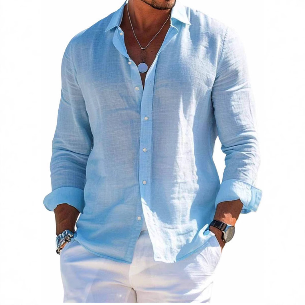 Hawaiian 3D Print Shirt, Amazon Independent Store Bestseller, Lapel Beach Long-Sleeve Shirt - Image 2