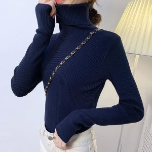 Dalang sweater factory direct sale large size turtleneck sweater women's new autumn and winter pullover long-sleeved bottoming shirt women's knitted sweater