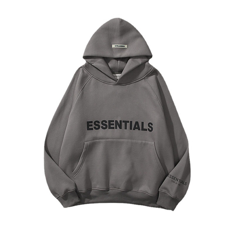 FEAROFGOD double line Essentials trendy brand chest LOGO laminated hooded high street Korean men's and women's sweatshirts - Image 6