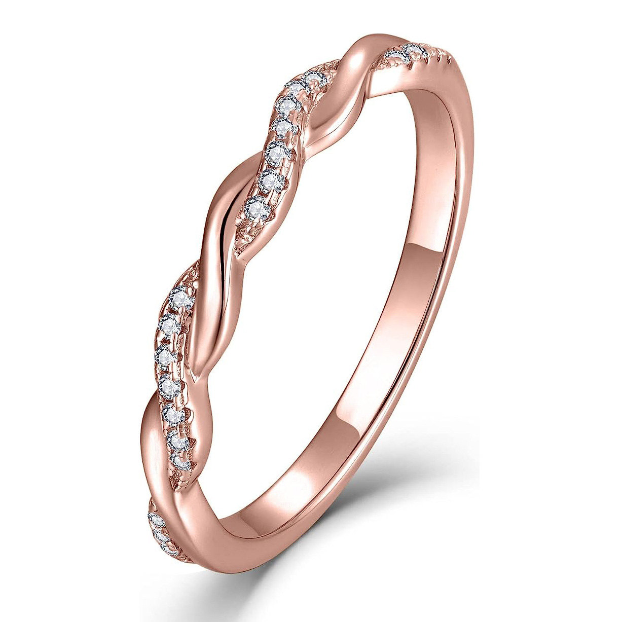 S925 Sterling Silver Braided Ring for Women, European and American Style, Simple Möbius Style, Index Finger Ring, Pinky Finger Jewelry Accessories