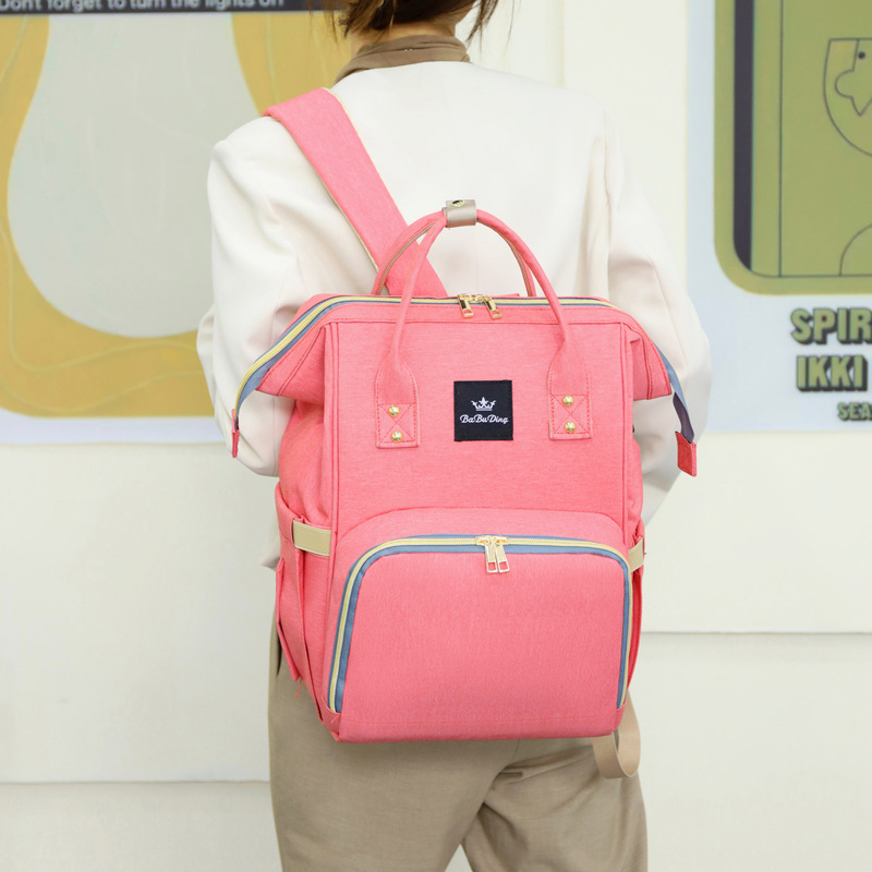New Mummy Backpack Large Capacity Contrast Color Harajuku Style Backpack Casual Travel Single Shoulder Portable Crossbody Bag - Image 4