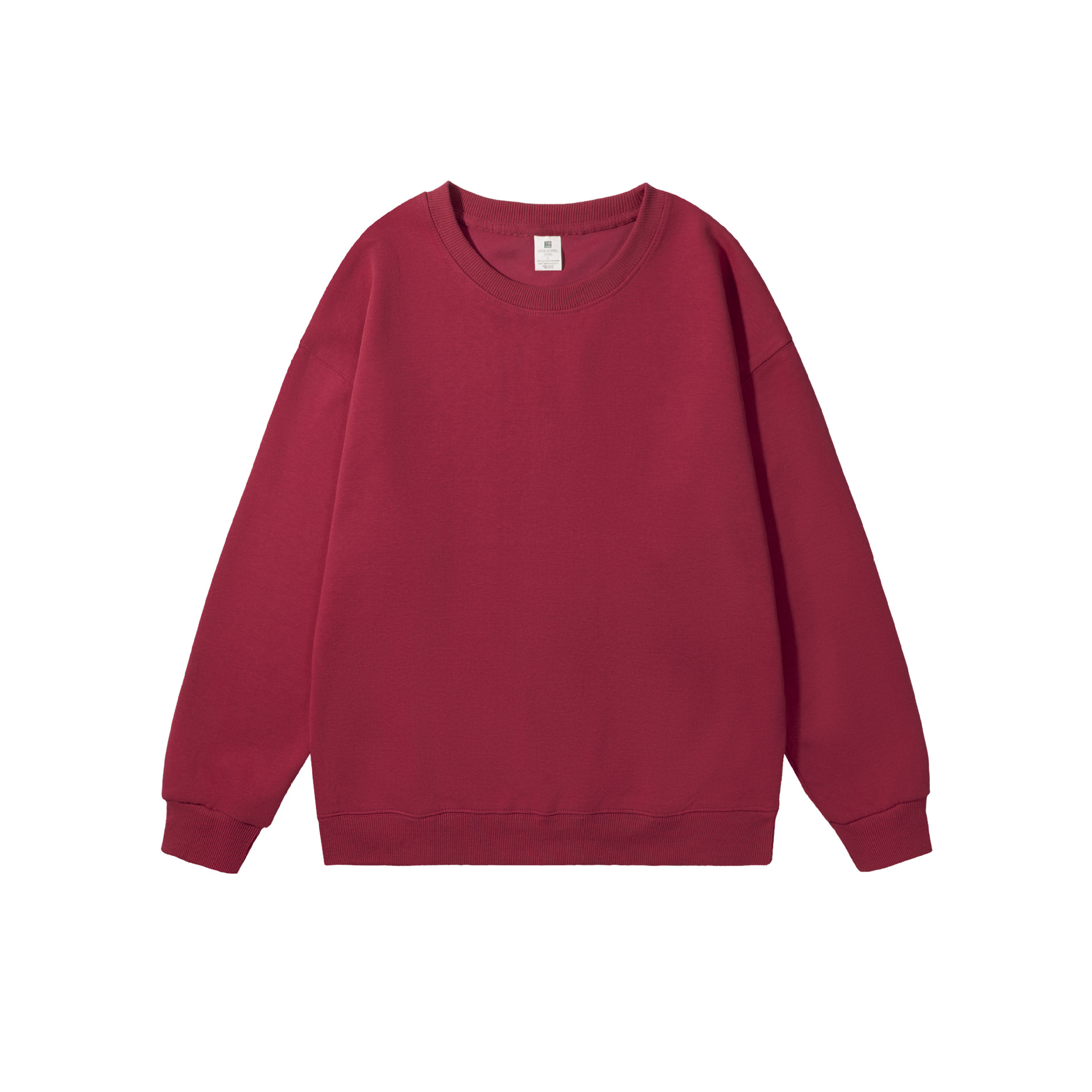 Cross-border European and American heavy loose solid color men's round neck blended cotton double-sided sweater women's Korean version of casual long sleeve couple - Image 8