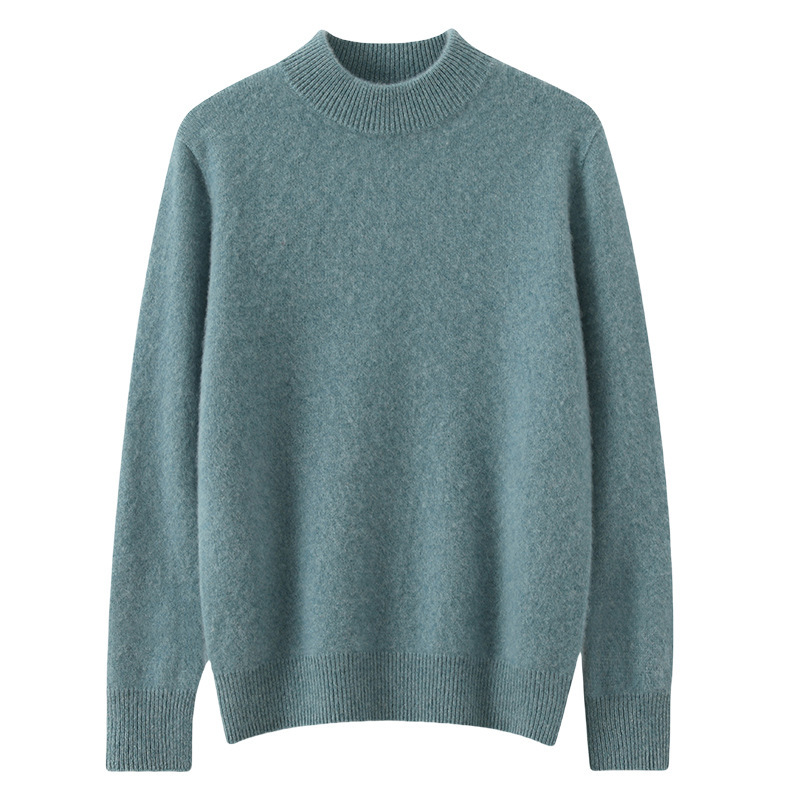 Men's high-neck, thick, loose-fitting pullover sweater/knitwear base layer. - Image 5
