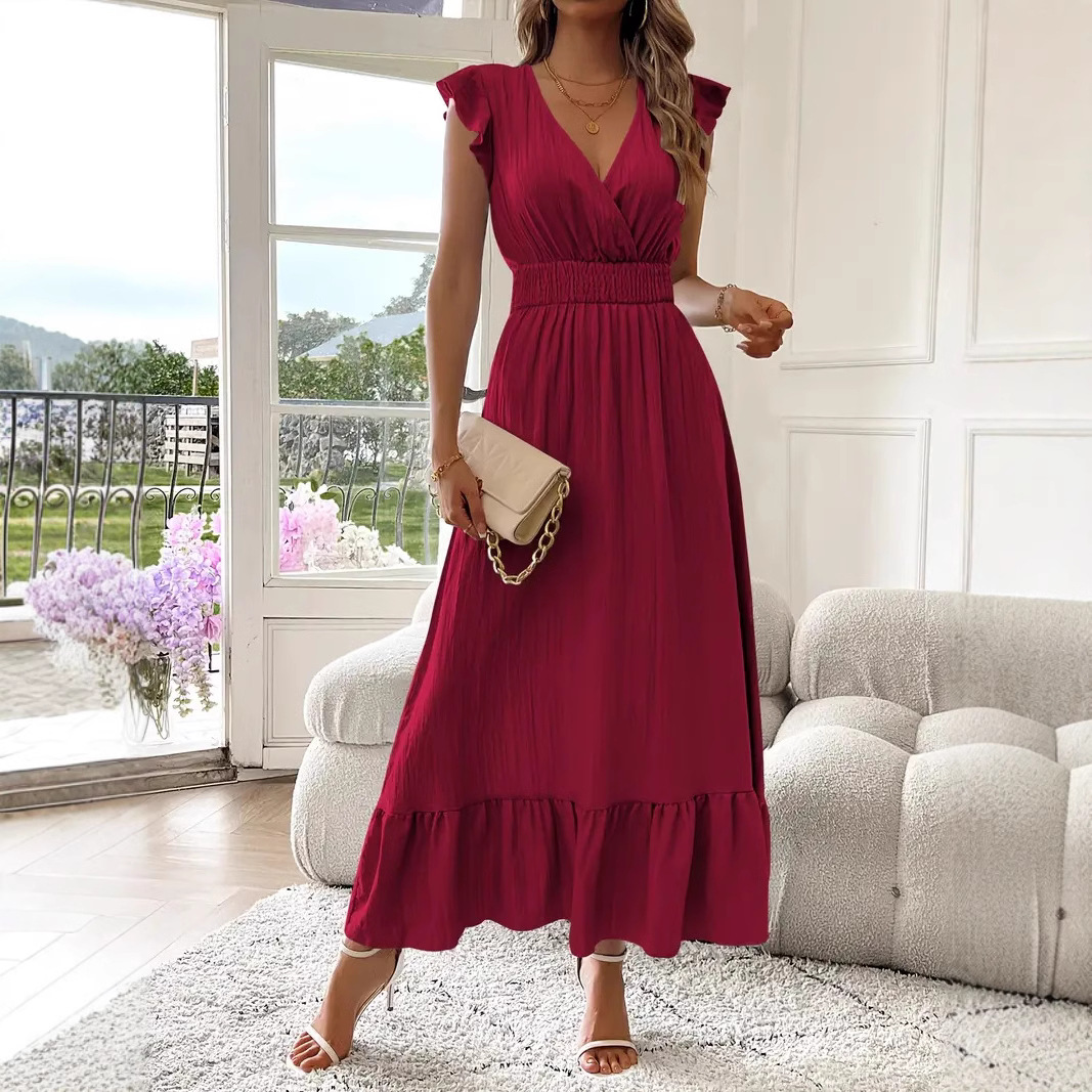 2025 European and American cross-border e-commerce best-selling new women's long summer short-sleeved dress, independent website. - Image 4