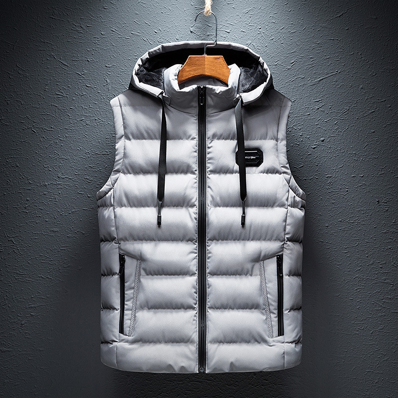 1808 factory direct sales of new men's waistcoat padded Korean style slim jacket thickened warm vest men's clothing - Image 4