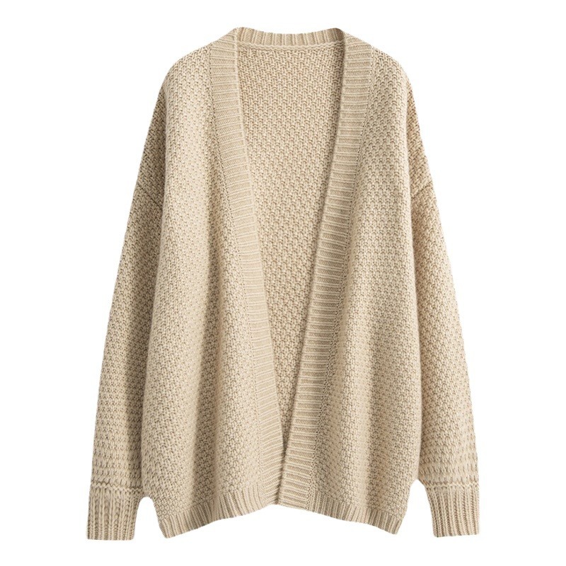 Hongtai French Retro Style Autumn/Winter Cardigan for Women, Chunky Knit, Loose Fit, Mid-Length, Casual and Versatile - Image 6