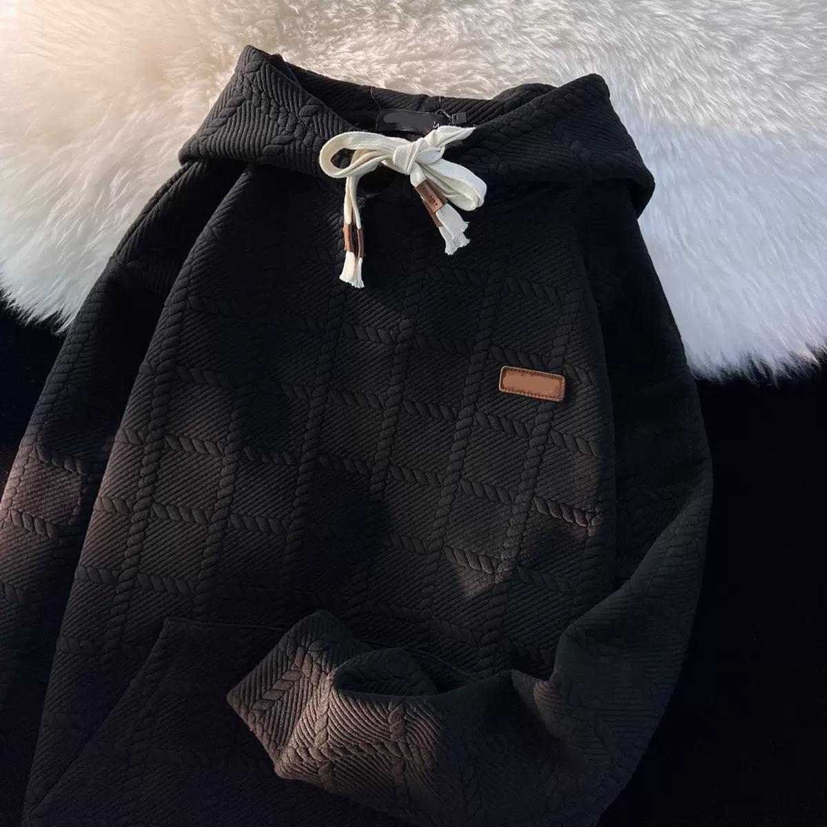 Milky niche high-end hooded sweatshirt for women in early spring and autumn couples loose lazy style oversize thin jacket - Image 4