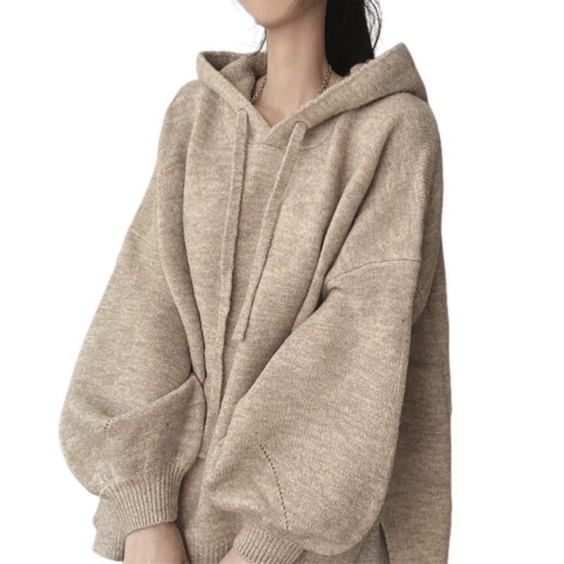 Large size fat mm lazy style hooded sweater loose sweater female 2024 new style hot style slimming belly covering top autumn - Image 4