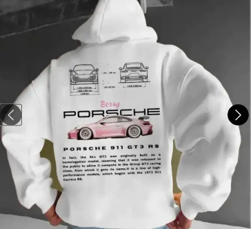 StreetcarHoodiePrintsMen Car Print Trendy Hoodie Loose Casual Versatile Hoodie - Image 33