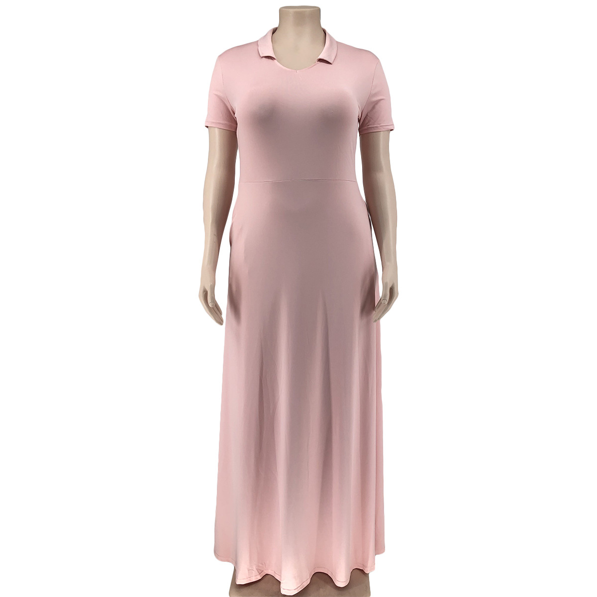FAGADOER Elegant Solid Plus Size Dress XL-5XL Women Short Sleeve A-line Folding Dress Fashion Casual Clothing Streetwear Robe 2022 - Image 9