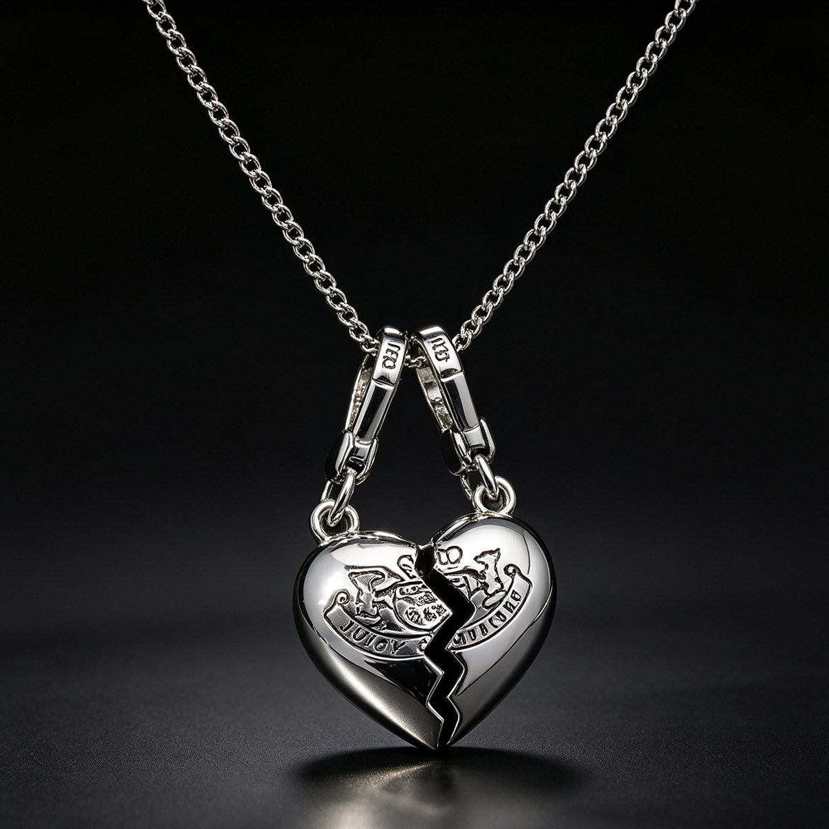Personalized smooth textured letter and heart pattern pendant, unisex, versatile heart-shaped clavicle chain. - Image 9