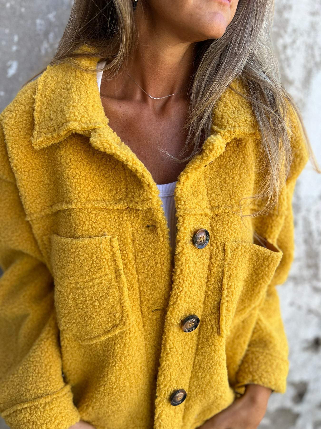 2024 European and American cross-border autumn and winter new lambskin patch pocket single row casual cardigan jacket for women ~ Independent station fast sale - Image 8