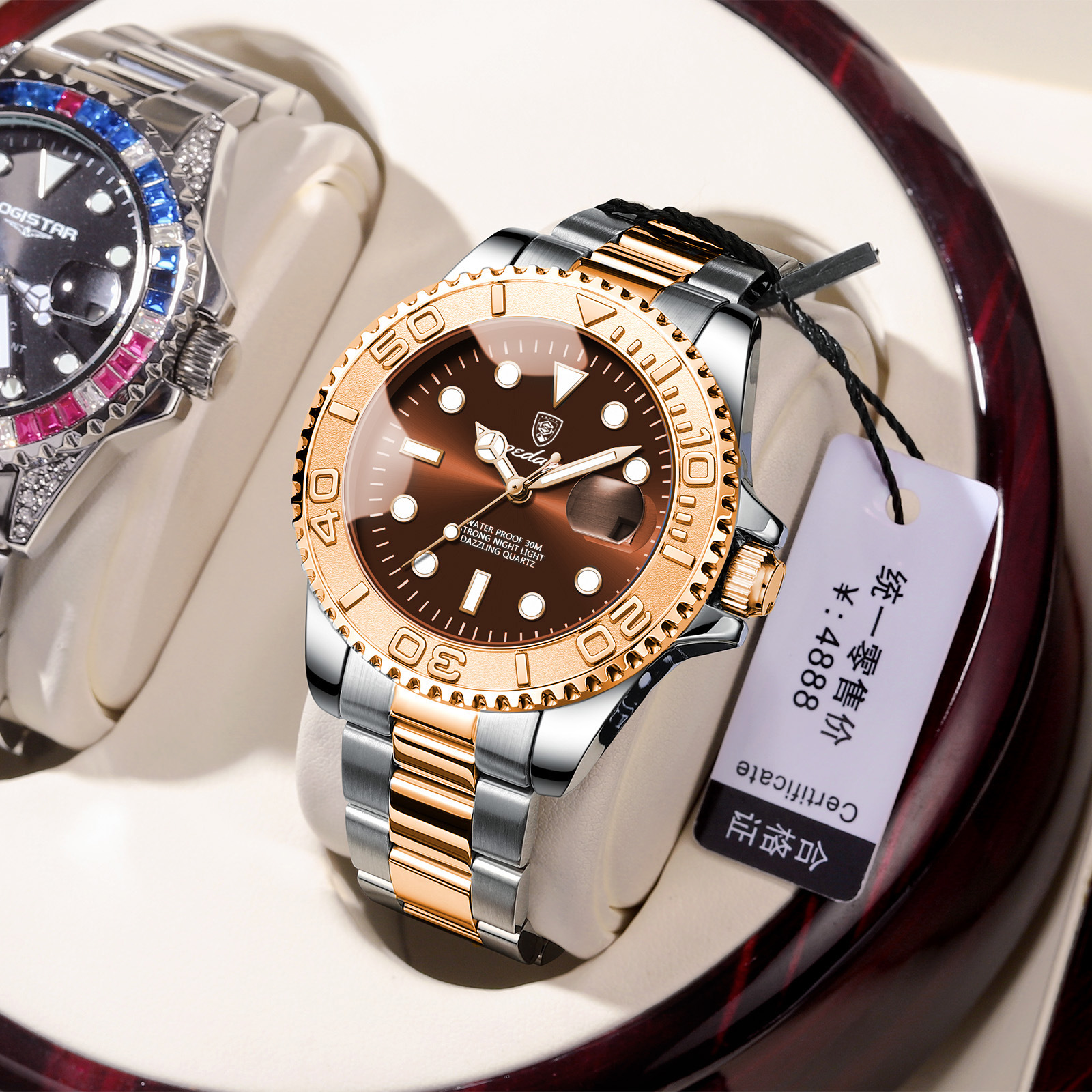 Swiss brand men's watch, waterproof, luminous, stylish new quartz wristwatch, live stream, export hot-selling item, dropshipping available. - Image 10