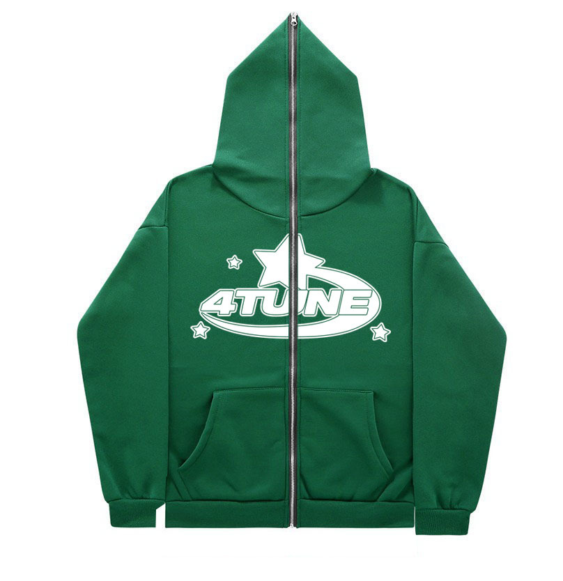 2023 cross-border new product tune trendy men's full face zipper sweatshirt American retro Y2K sweatshirt men's casual jacket - Image 2