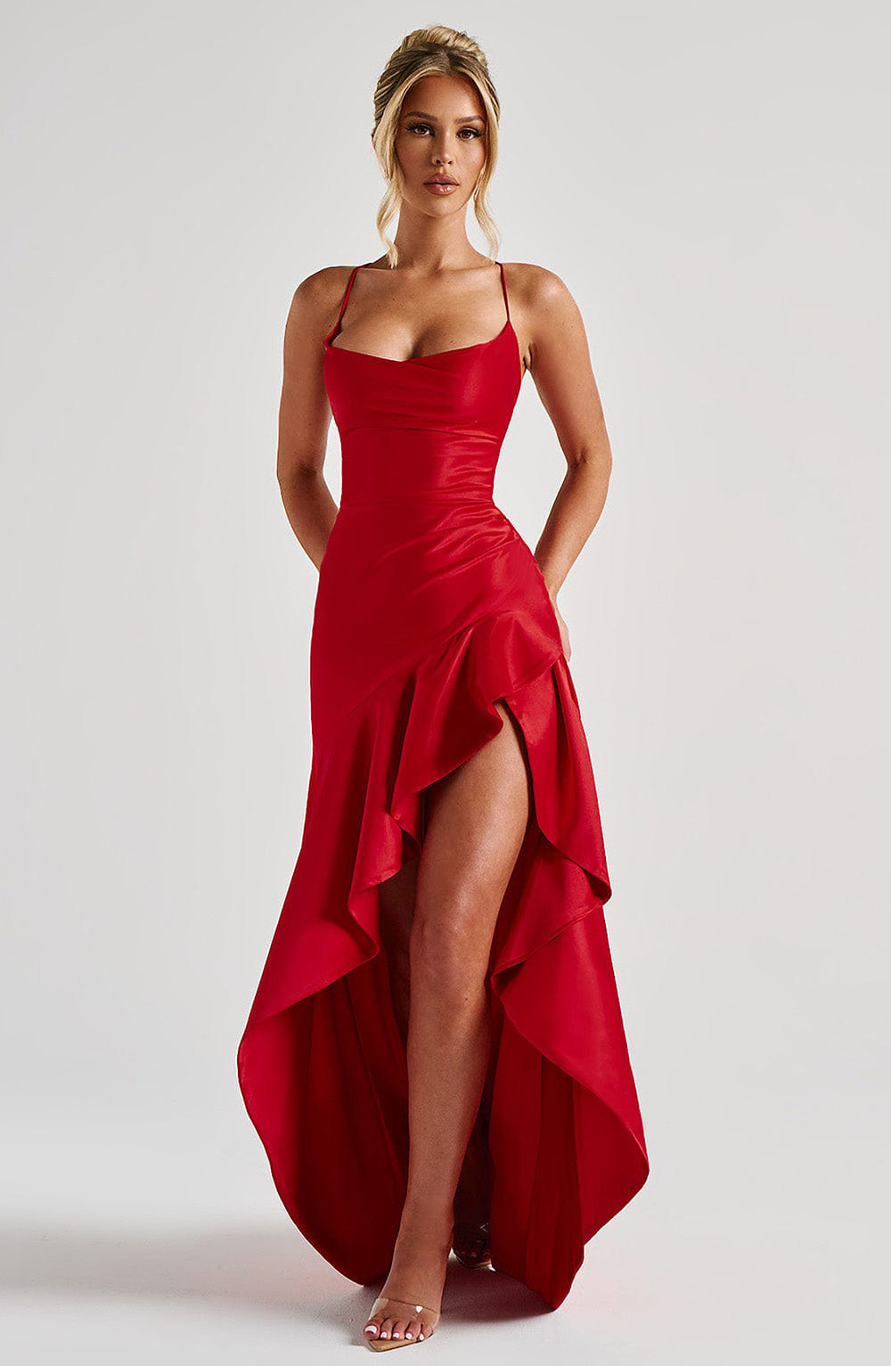 2025 European and American Cross-Border Foreign Trade Summer Hot Selling Sexy Women's Suspender Backless Ruffle Irregular Dress - Image 7