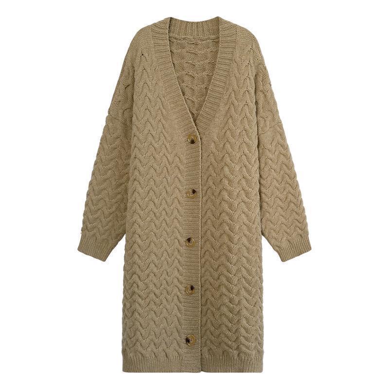 Women's Cardigan, Mid-Length, Spring/Winter New Style, Loose Fit, Korean Style, Elegant and Slimming Knitwear Coat Top - Image 7