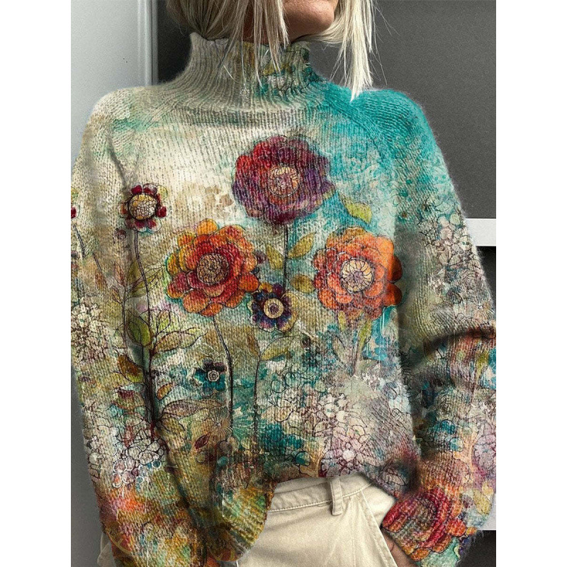 New Christmas Abstract Print Casual Cape Cardigan Sweater for Foreign Trade and Cross-Border - Image 48
