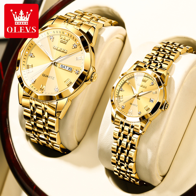 A dropshipping Oris brand watch fashion elegant double calendar waterproof quartz watch couple men and women watches - Image 11