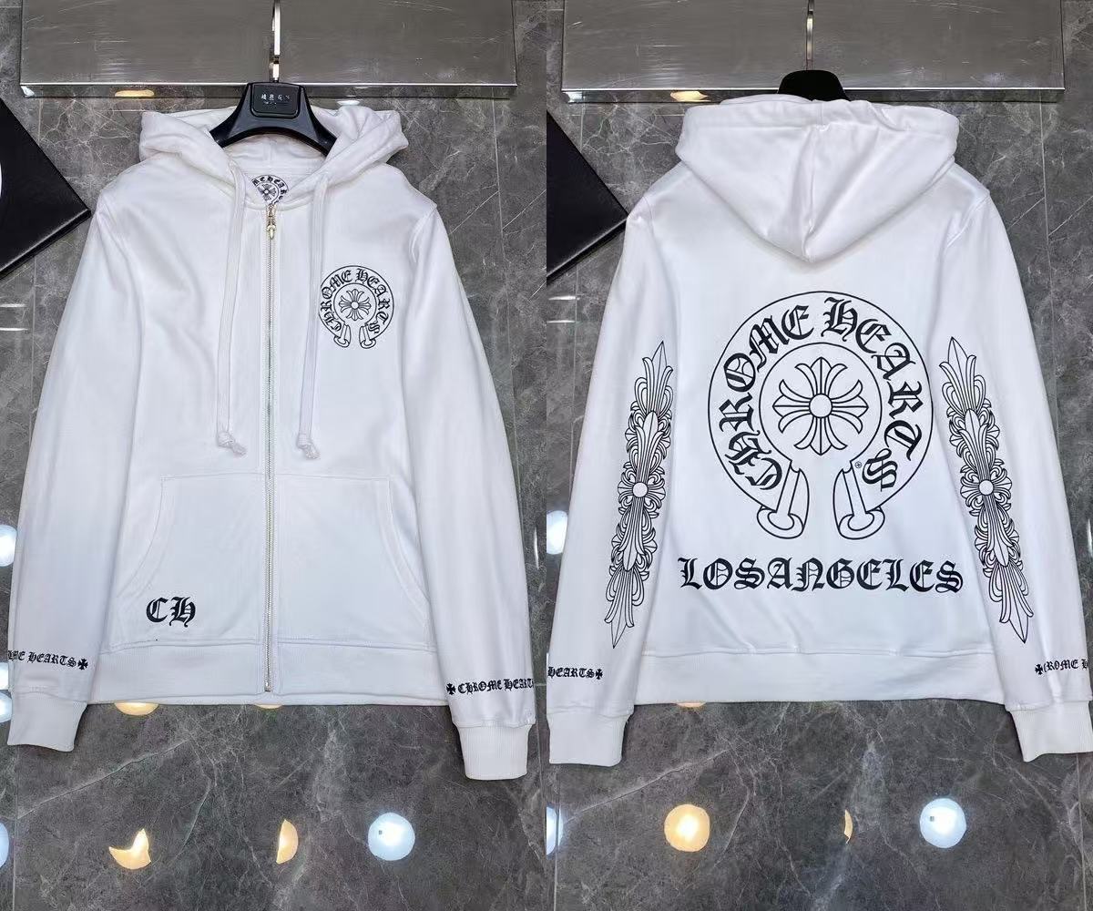 2026 New Cross-Border CH Hoodie Cross Horseshoe Couple Zipper Hooded Sweatshirt Jacket Trendy Brand 30/1 - Image 47