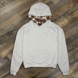 European and American cross-border autumn and winter American hip-hop reversible plaid print loose sweatshirt unisex Y2K pullover