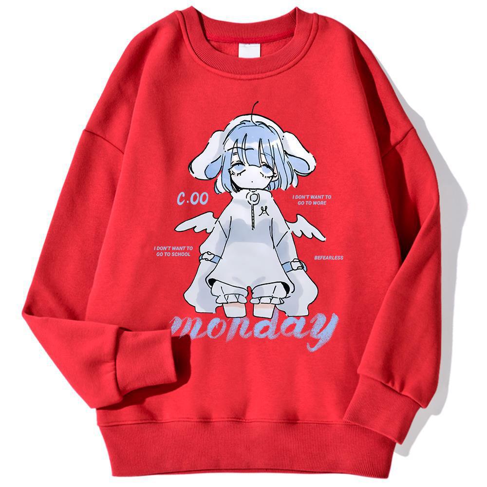 Harajuku Anime Girl Design Sweatshirts Couples Kawaii Hoodie - Image 9