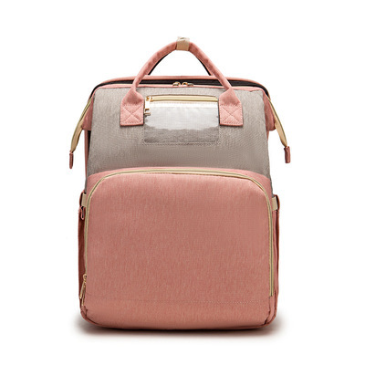 Factory cross-border new upgraded folding bed mommy bag portable multi-functional double-shoulder mother backpack mother and baby bag bed - Image 16