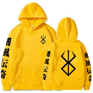 Berserk Anime Hoodies Men Logo Hoodie Hip Hop Long Sleeve Sw