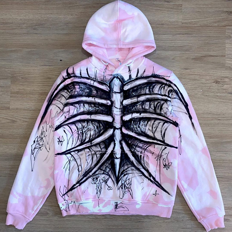 2022 AliExpress New Ladies Street Hoodie Skull Rhinestone Zipper Hooded Hoodie - Image 13